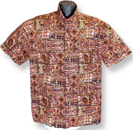 Brown Tapa Hawaiian Shirt